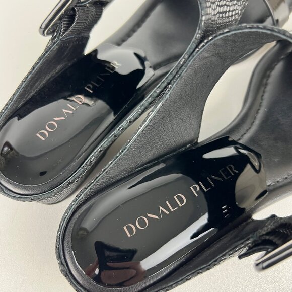 Donald Pliner Womens Ofelia Wedge Sandals Black Python Print size 8.5M - Picture 13 of 16